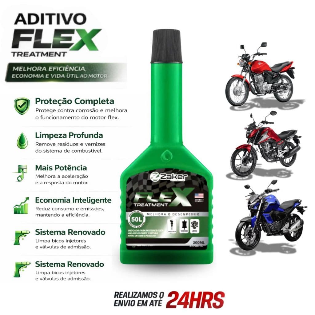 Aditivo Combustível Flex Gasolina Alcool Tratamento Motor 200ml Carro Moto