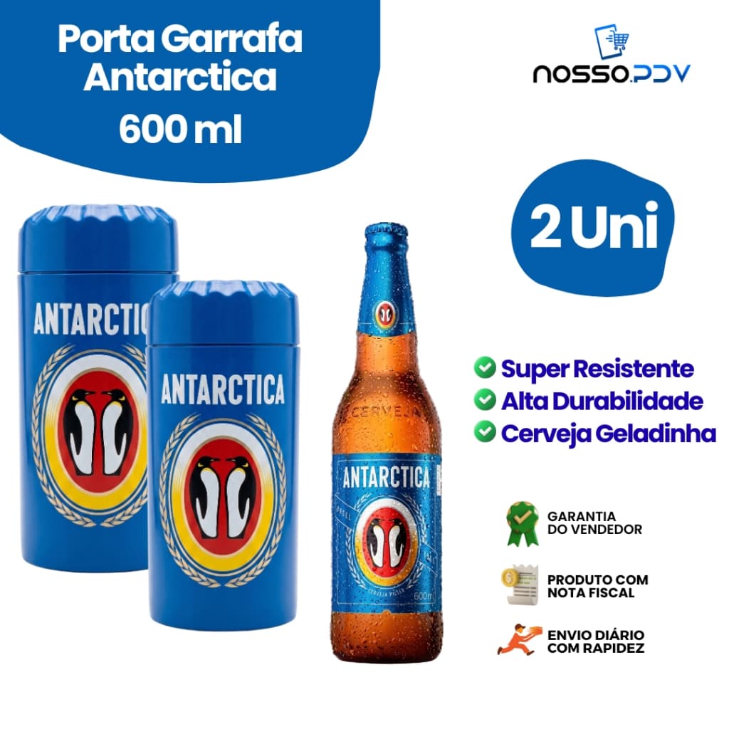 Kit 2 Porta Garrafa Térmico Para Cerveja Garrafa 600 ML Antarctica Parede Dupla Alta Qualidade Envio Rápido