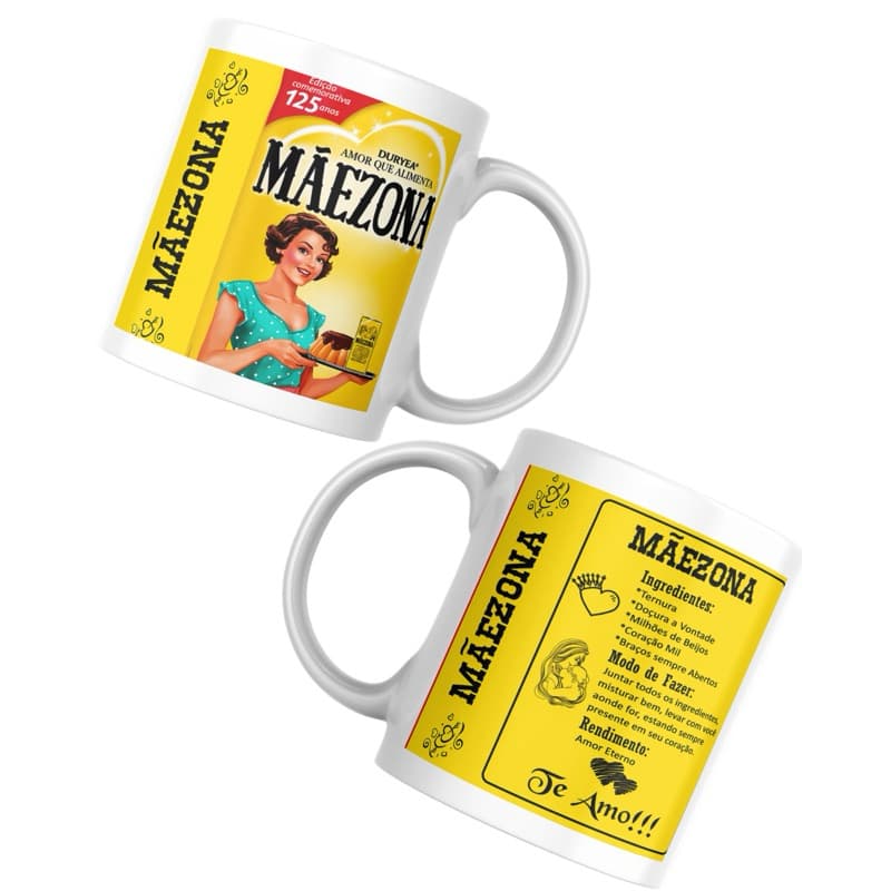 Caneca Divertida “Mãezona” Estilo Retrô Presente Criativo para Mãe