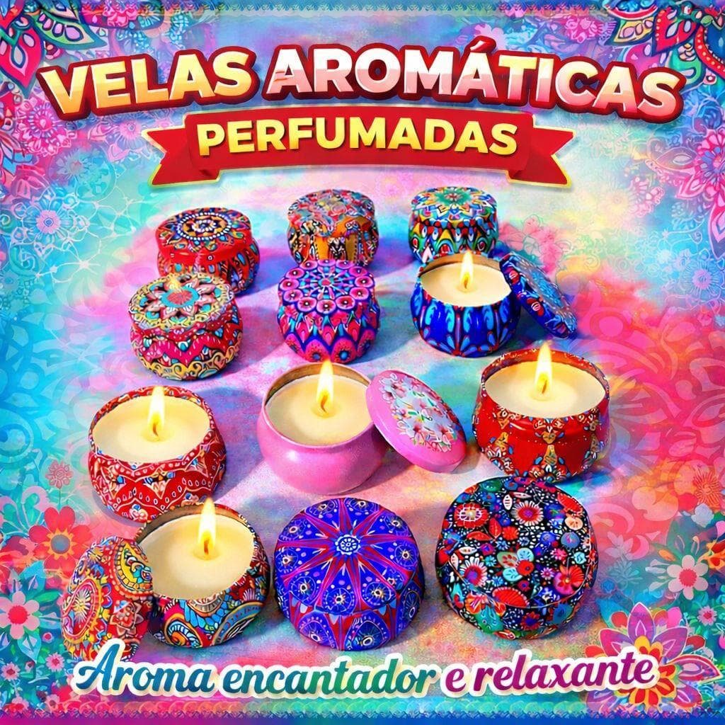 Vela Aromática Premium Mandala Cera com Aromas 130G