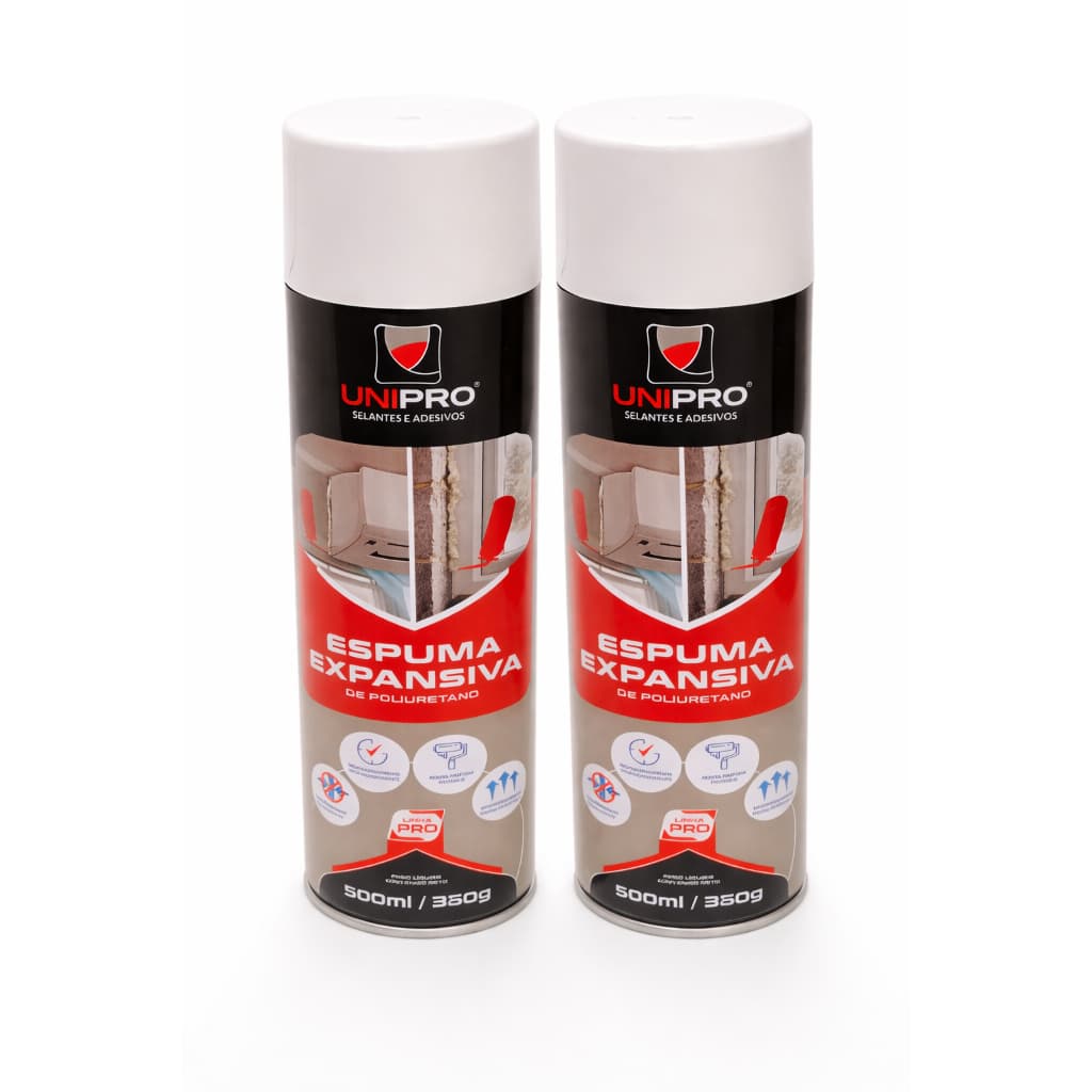 Kit Com 2 Espuma Expansiva Unipro 500ml/320g