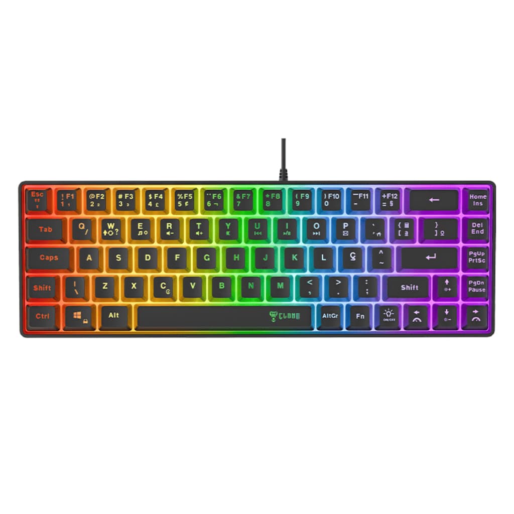 Teclado Gamer 60% Clanm Axell Led Rainbow Compacto Abnt2
