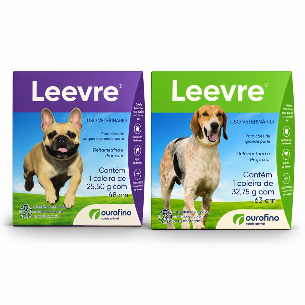 Coleira Leevre Antipulgas Carrapatos Cães