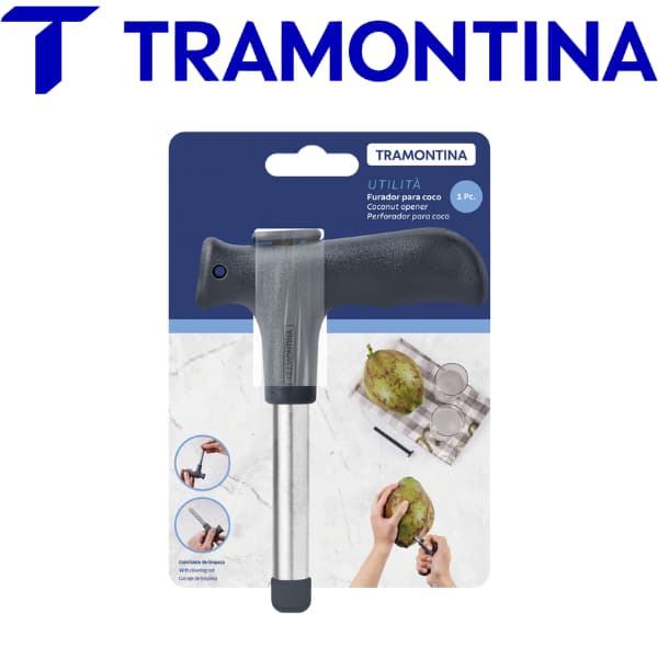 Abridor de Coco Tramontina Utilita Aço Inox Alta Durabilidade