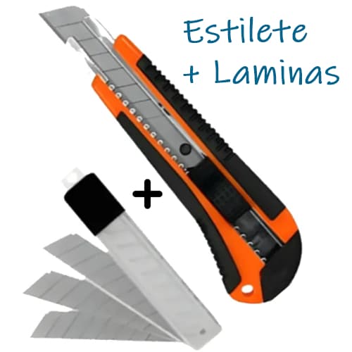 Bestfer Estilete Profissional emborrachado com trava + Laminas, alta precisão 18mm