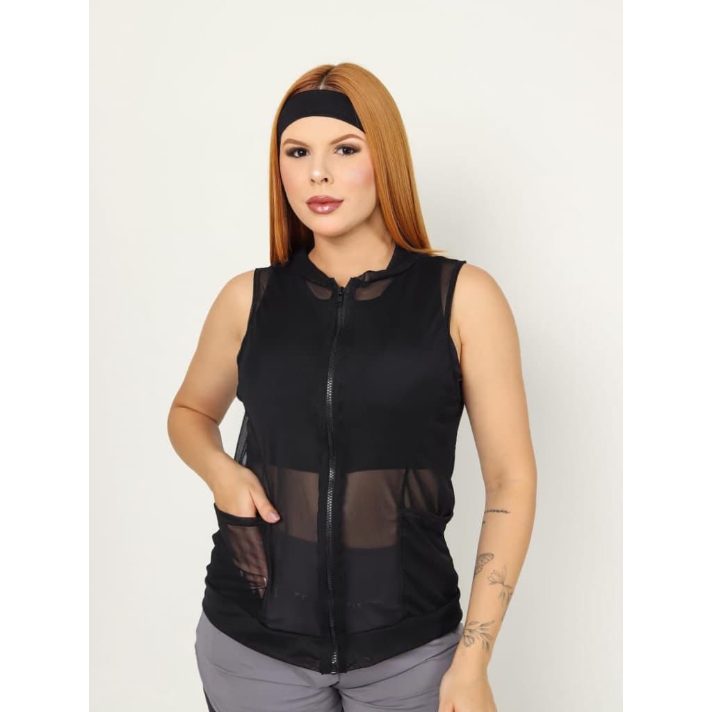 Colete Tule Transpirável Fitness Casual Funcional
