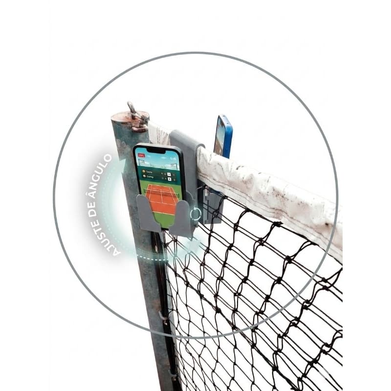 Suporte de Celular para Rede de Tênis | Gravar Jogos e Treinos | Beach Tennis, angulo ajustavel