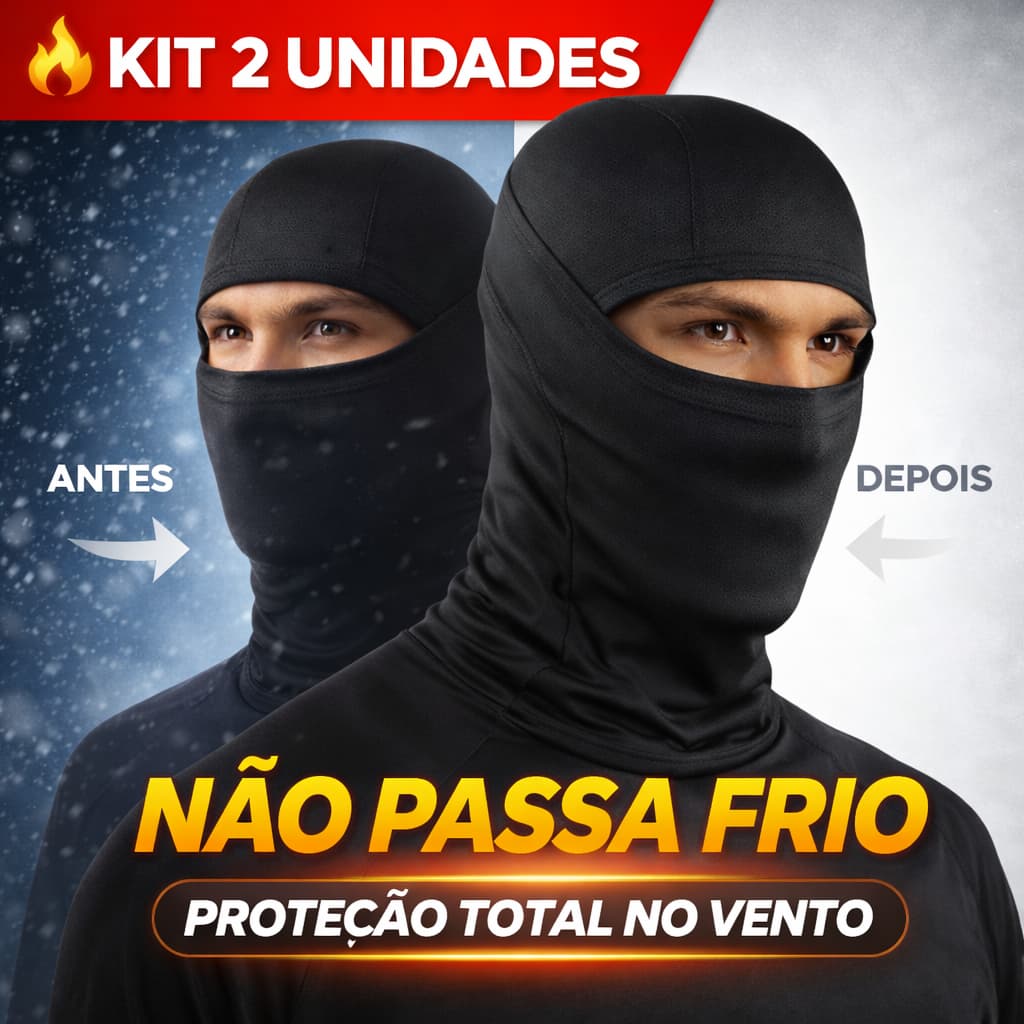Kit 2 Touca Ninja Unissex Térmica Balaclava Moto bandana Proteção UV motoqueiro Forro peluciado