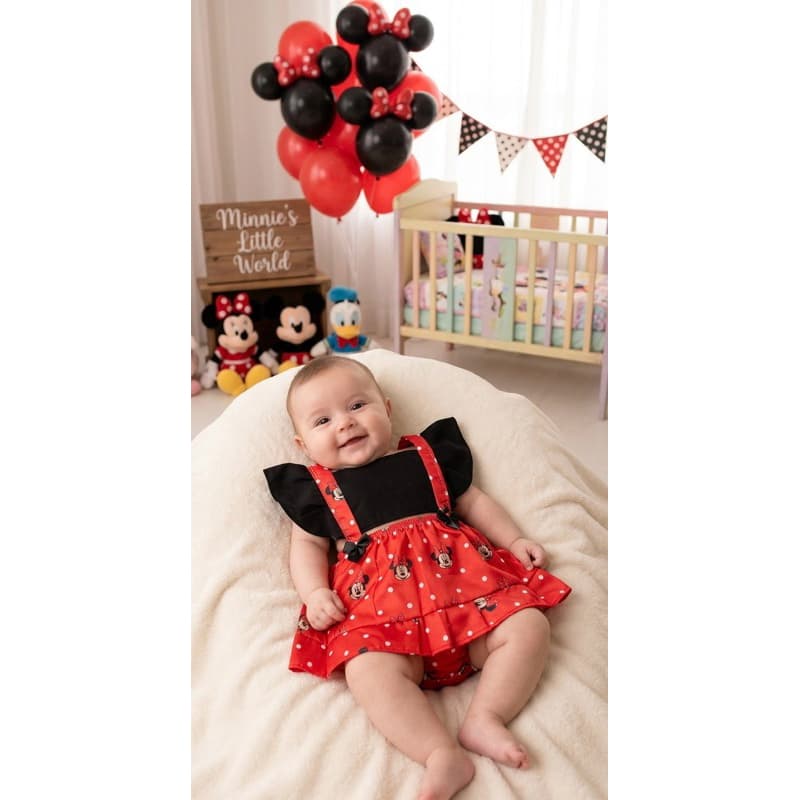 Romper Mesversário Saia Vestido Bebe Jardineira Roupa Infantil Menina Temático Verão