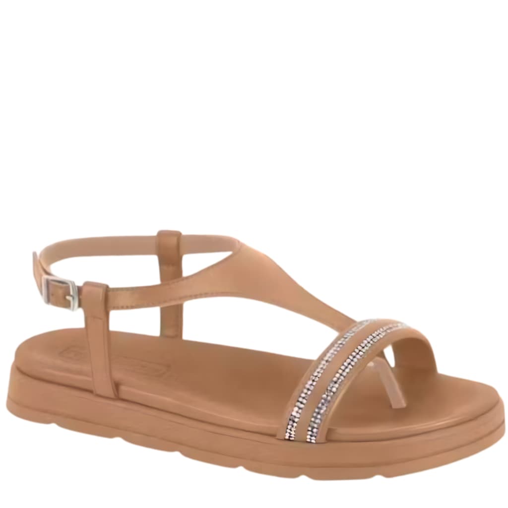 Sandália Feminina Casual Moleca 5490.126 Confortável Com Strass