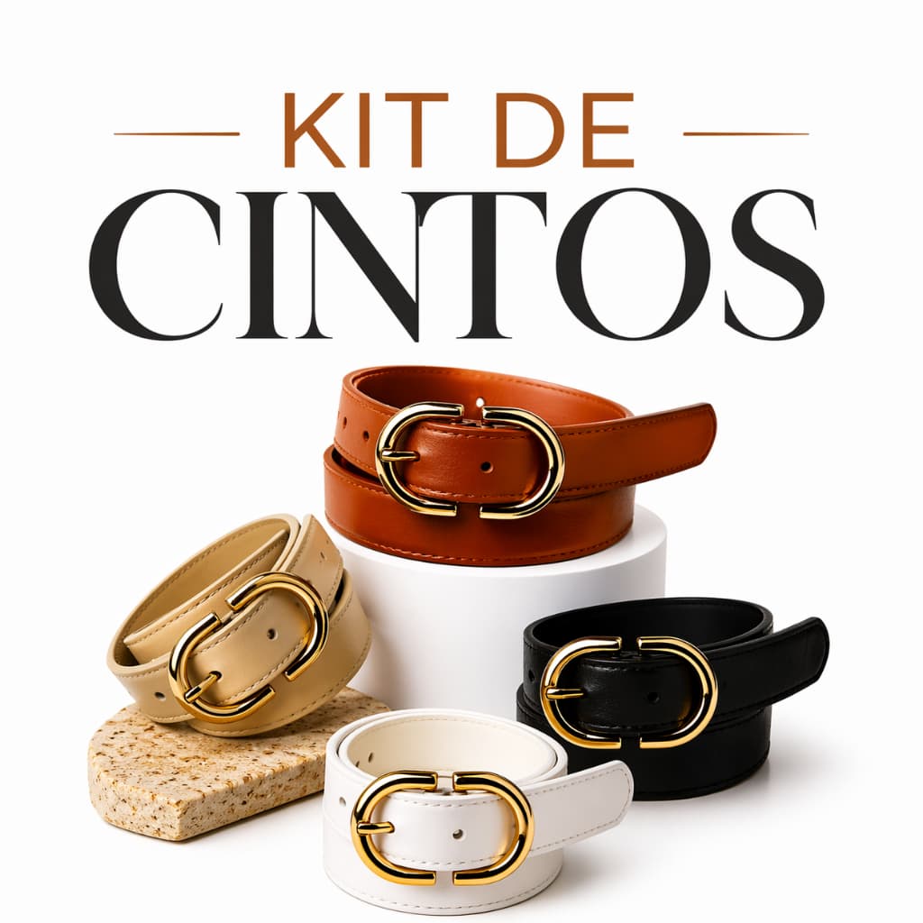 Kit 2 CIntos Feminino Da Moda Ajustavel Com Fivela Dourada Invertida Elegante Para Calça Jeans Vestido Short Promoção