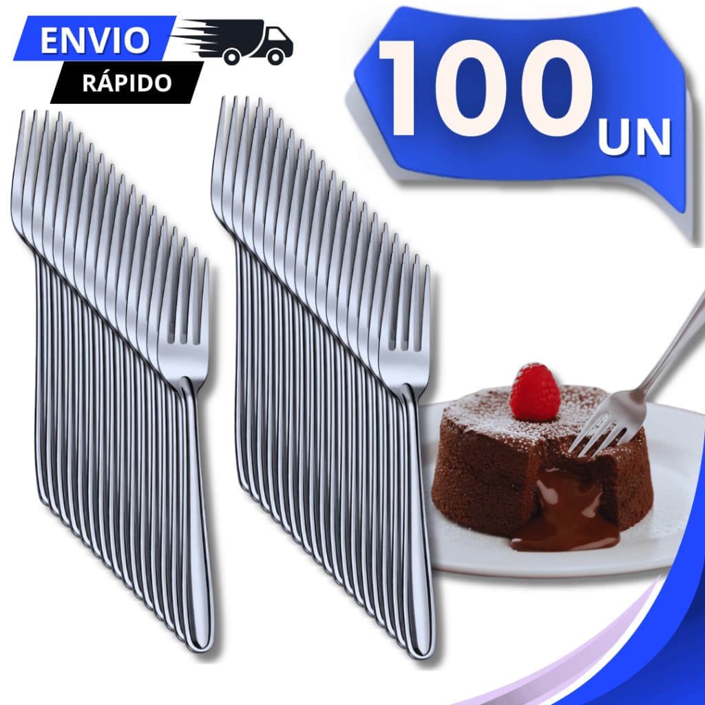 Utensílios Garfos de Sobremesa Aço Inox 16,3cm Cozinha Buffet Eventos Festas Restaurante Talher