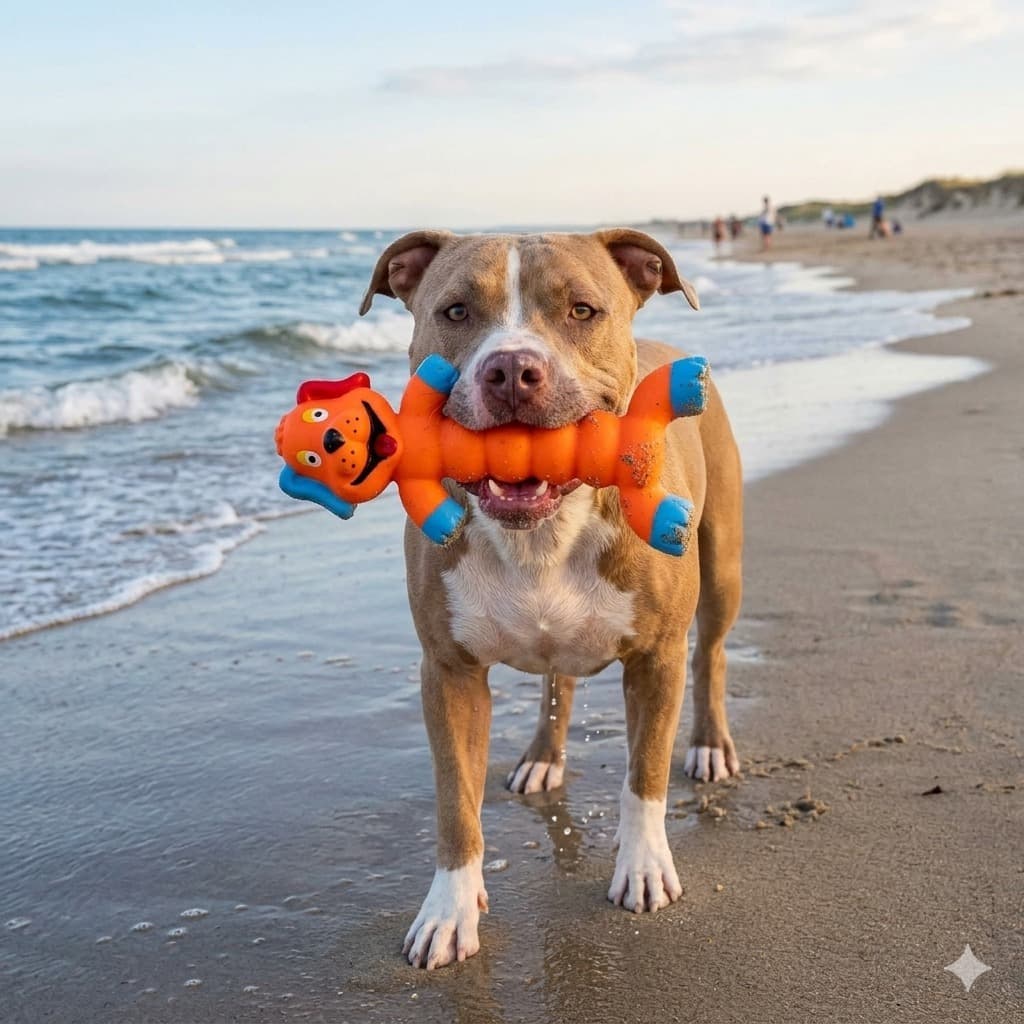 Brinquedo de Borracha para Pets Cachorro Louco com Apito Luatek