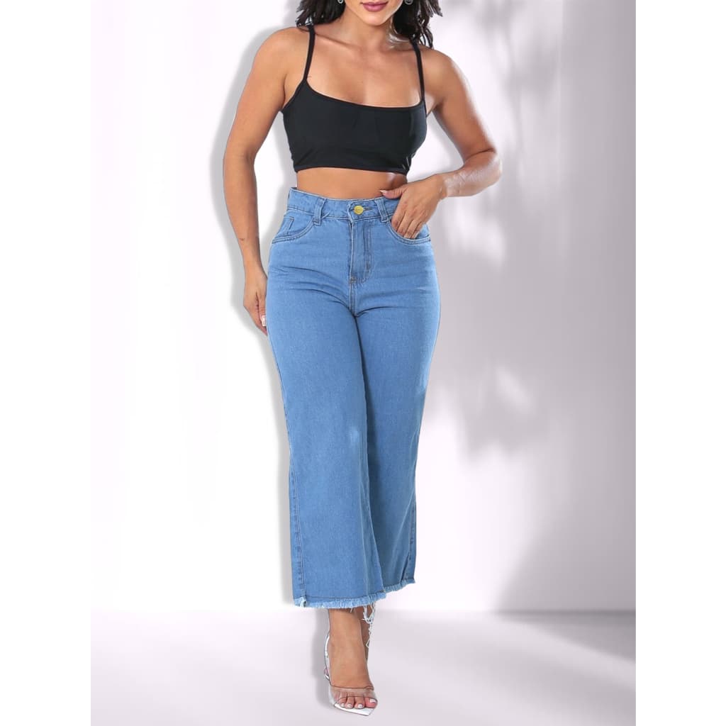 Calça Jeans feminina Pantacurt Tendência Blogueira Corfortavél para LooK Básico e mais sofisticados