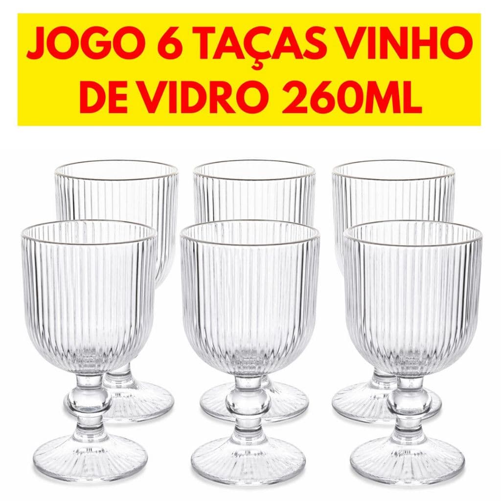 Jogo 6 Taças Vinho Vidro Versalhes Elegante