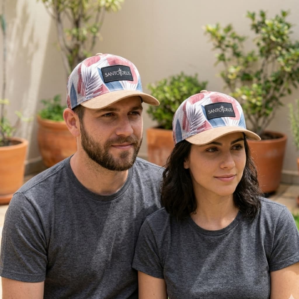 Boné Trucker Masculino e Feminino Floral Santo Deus Original