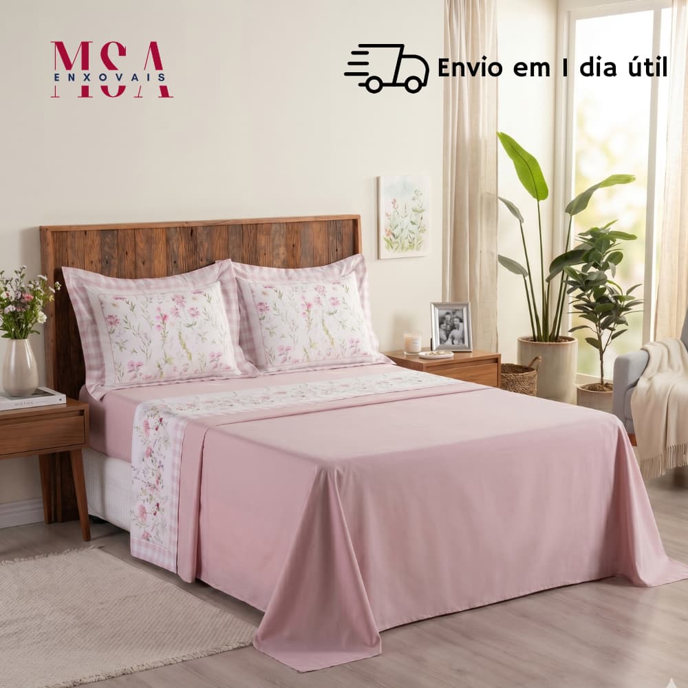 Jogo de Lençol Queen 4 Peças Micropercal 300 Fios Jogo de Cama Estampado Presente Toque Macio