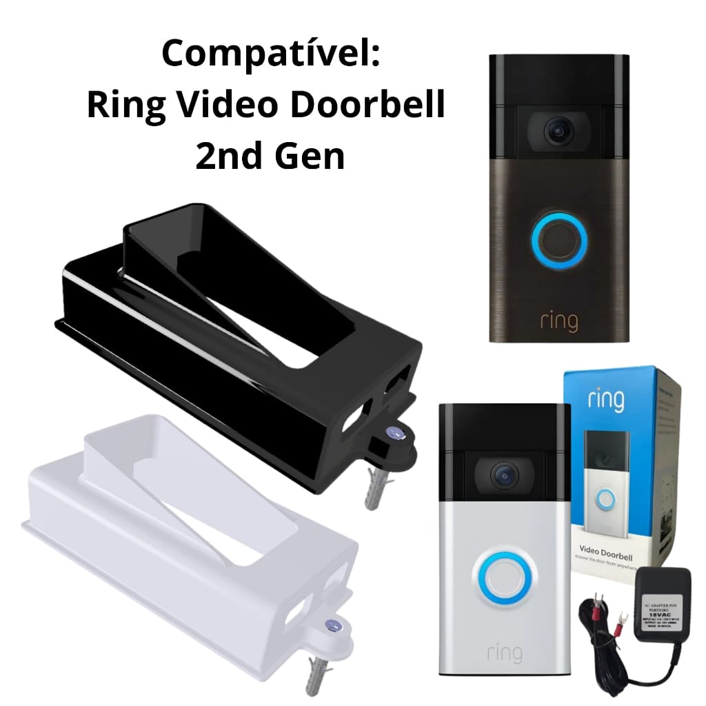 Proteção / Protetor Roubo Chuva para Vídeo Porteiro - Ring Video Doorbell 2nd Gen