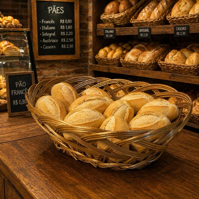 Cesta vime Artesanato Engomadeira P/ Pães, ovos, Organizador de mesa, Porta objetos