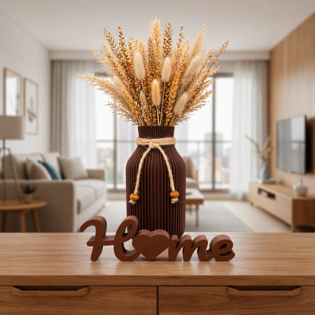 Kit Vaso Decorativo + Home Sala Moderna Luxo Minimalista Mesa Aparador Elegante