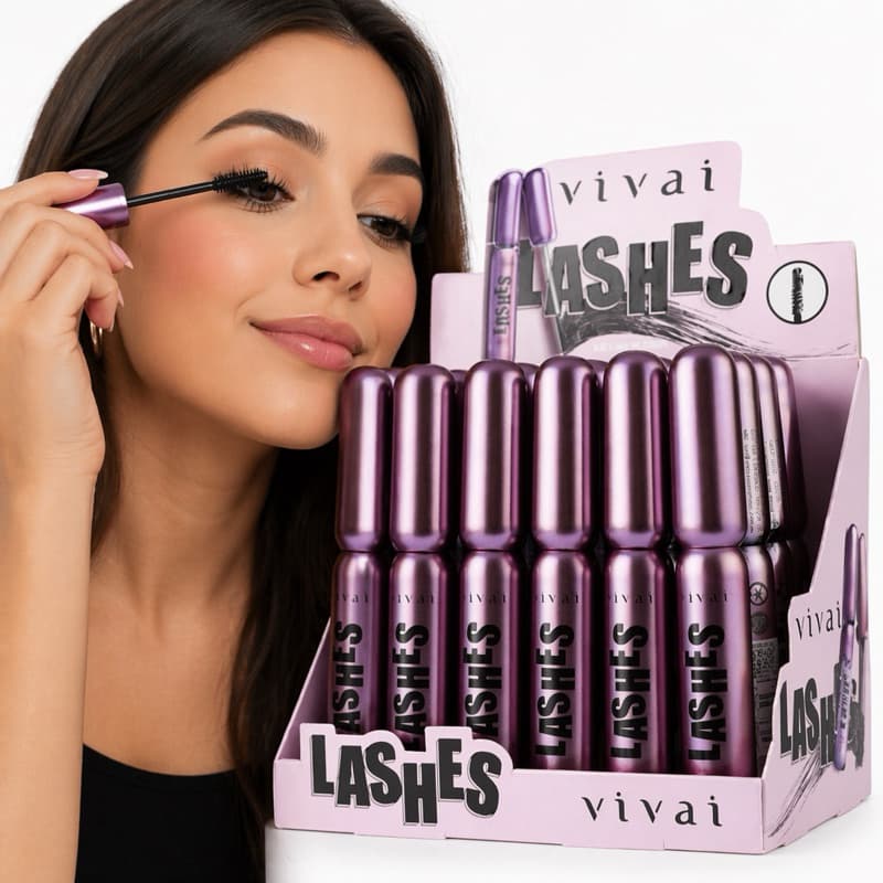 Máscara de Cílios Vivai LASHES Volume Alongamento Efeito Cílios Postiços