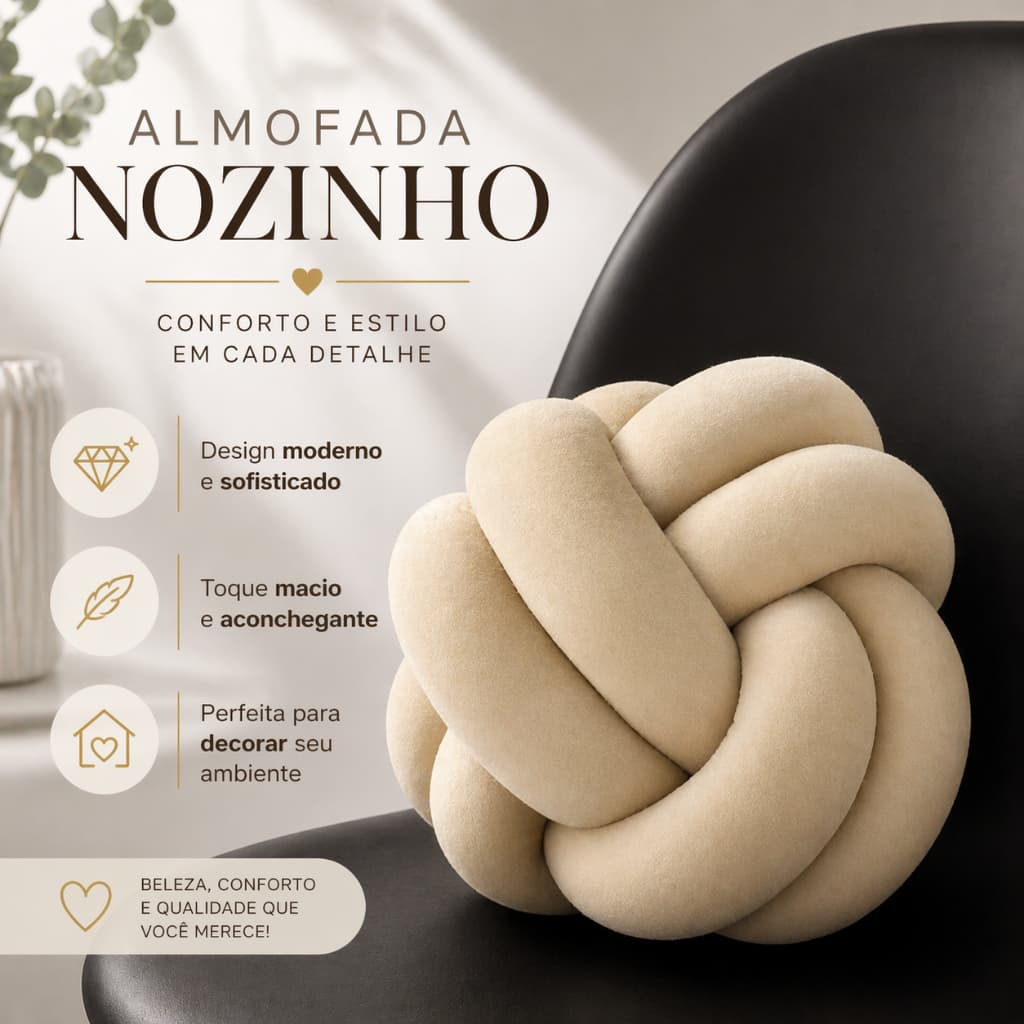 Almofada Decorativa Nó Nozinho Várias Cores Disponiveis