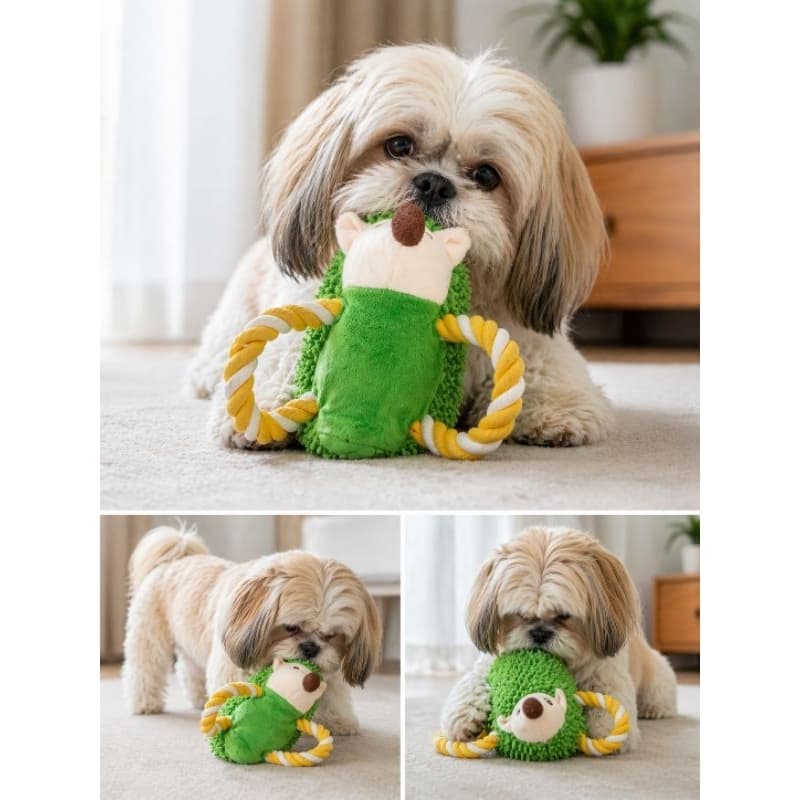 Brinquedo ouriço  para Cachorro.Ouriço com Corda | Mordedor Anti Estresse Pet