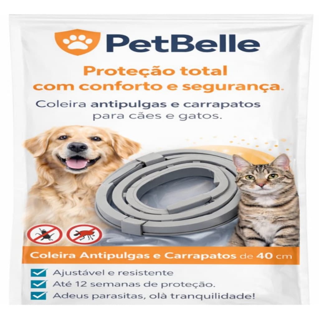 Coleira Antipulgas Anticarrapatos Cães Gatos Ajustável À Prova D'Água Repelente Pet