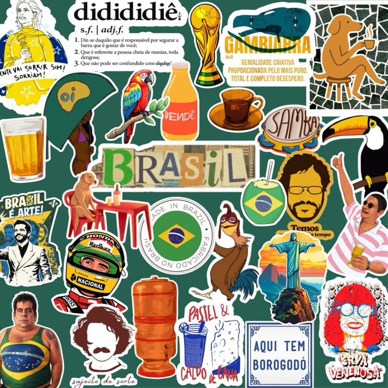 30 Adesivos Brasilidade | Para Kindle, Celular e Caderno | Vinil à Prova d’Água, Alta Qualidade 🇧🇷