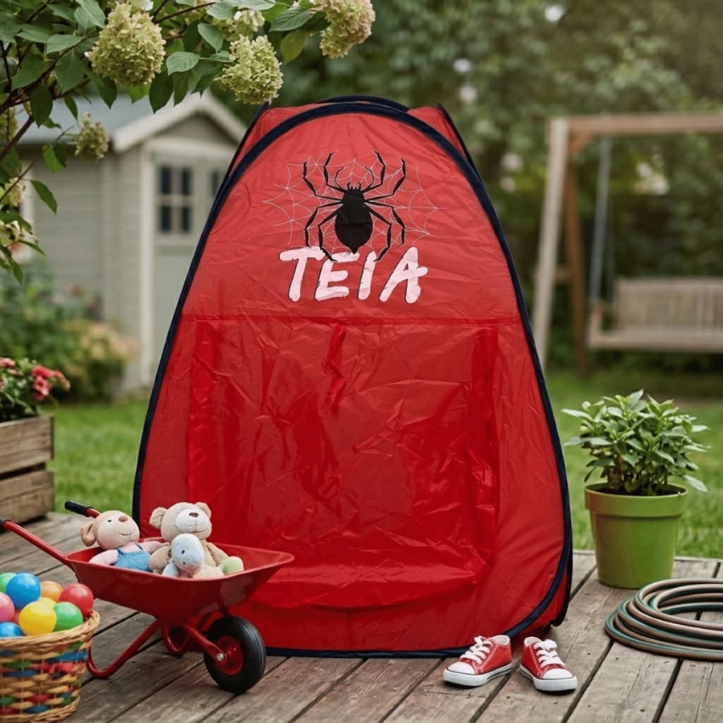 Barraca Infantil Teia Super Herói Vermelha Cabana - ToyKing / Aventura / Crianças / Brinquedo 3+