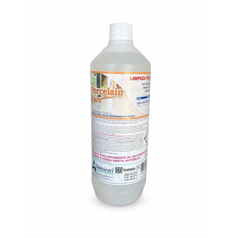 Porcelainn Limpeza Pesada 1L Limpa Porcelanato Rejunte Remove Manchas e Encardidos Uso Profissional