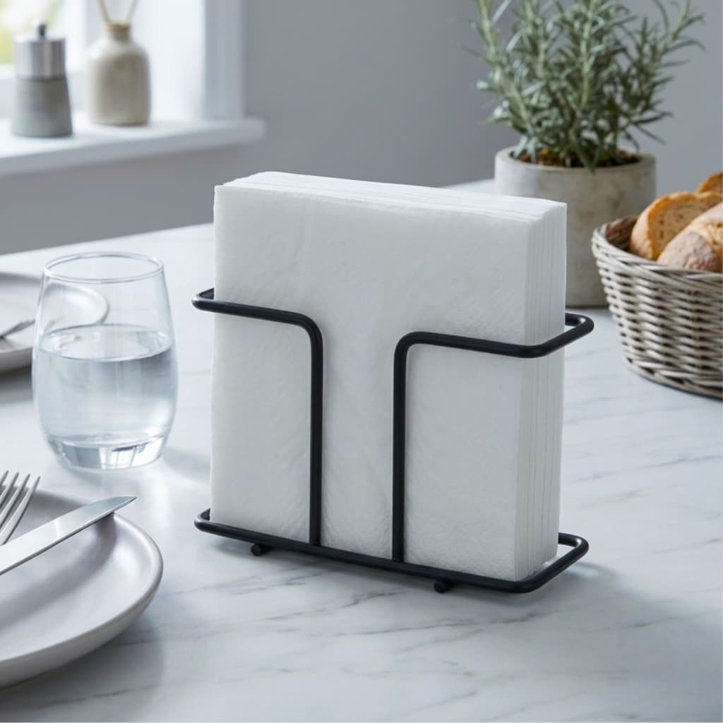 Kit 10 Porta Guardanapo Mesa Casa Restaurante Bar Aço Carbono Vertical Organizadores Design Aramado