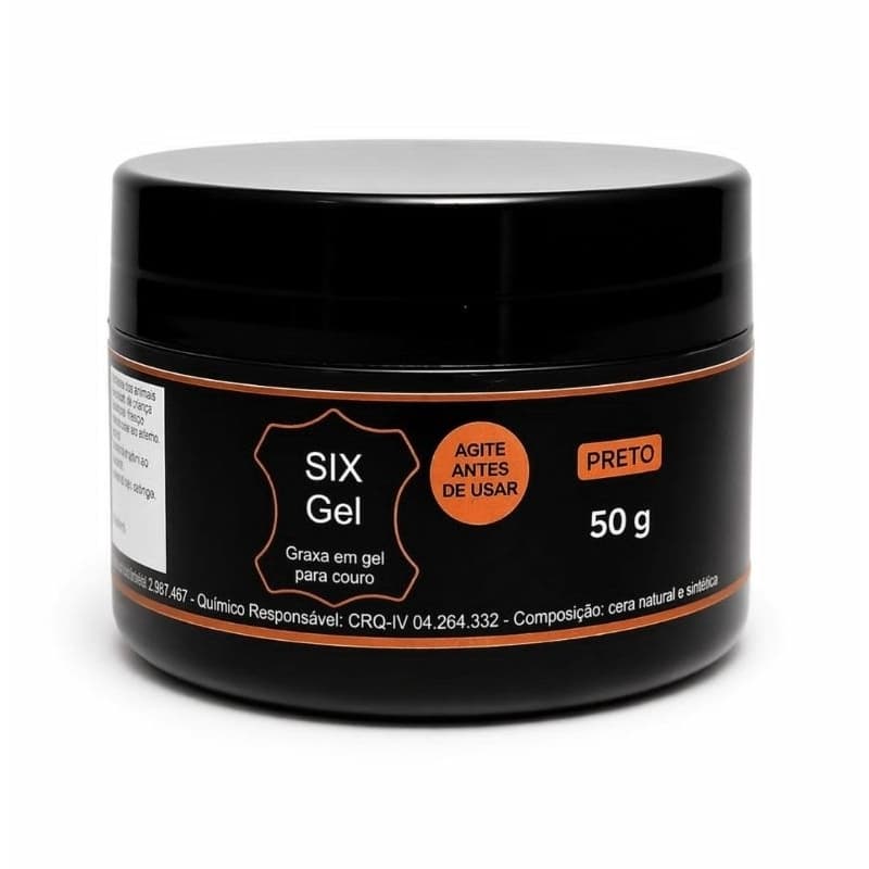 SIX Gel GRAXA EM GEL PRETO 50 g  PARA COURO
