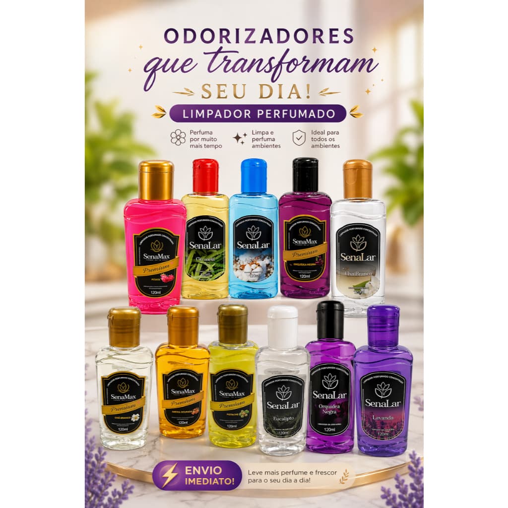 Limpador Perfumado Odorizador Essência Concentrado de Ambientes Casa Cheirinho e Fragrância Boa