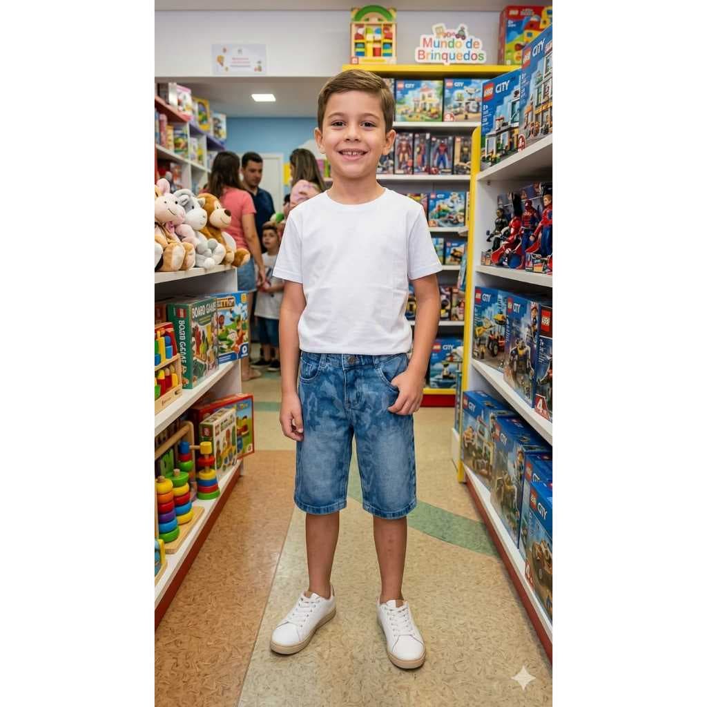 BERMUDA JEANS MENINO JUVENIL 10/16 CAMUFLADA NO JEANS