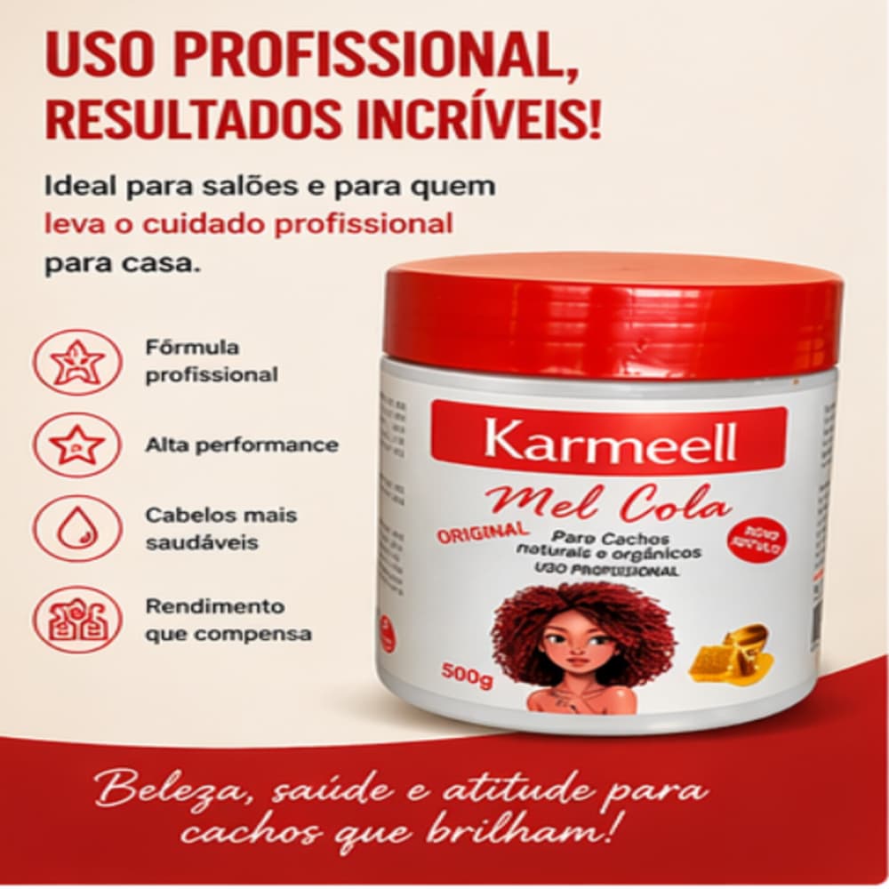 Mascara karmeell Mel Cola Finalizador para cabelos cacheados 500g