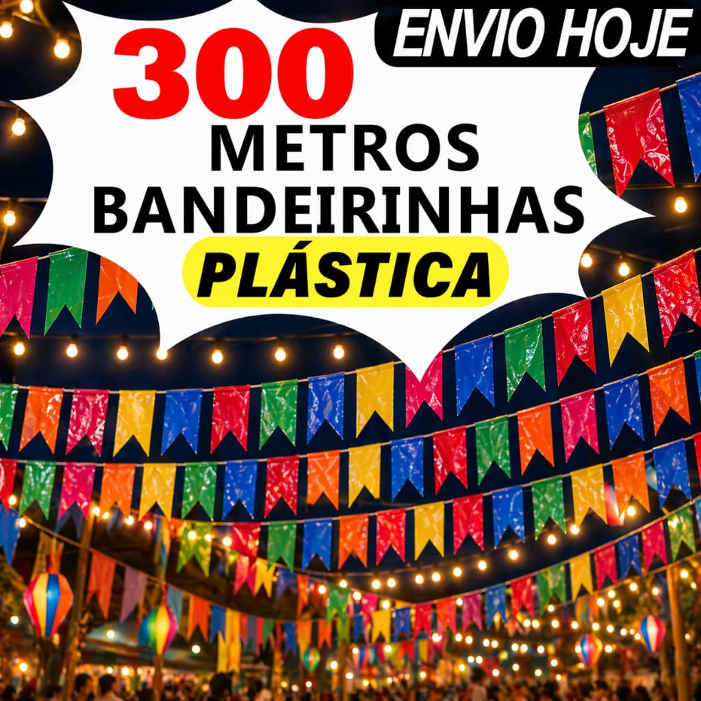 Bandeirinhas Festa Junina Plástico Decoração Bandeirola Junina São João Arraia