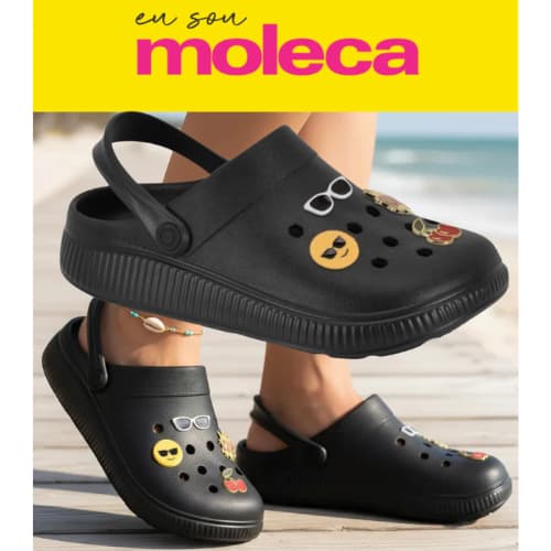 Babuche Feminina  Moleca c/ Enfeite Chinelo Sandália Eva Leve Confortável Original Casual Ortopédico