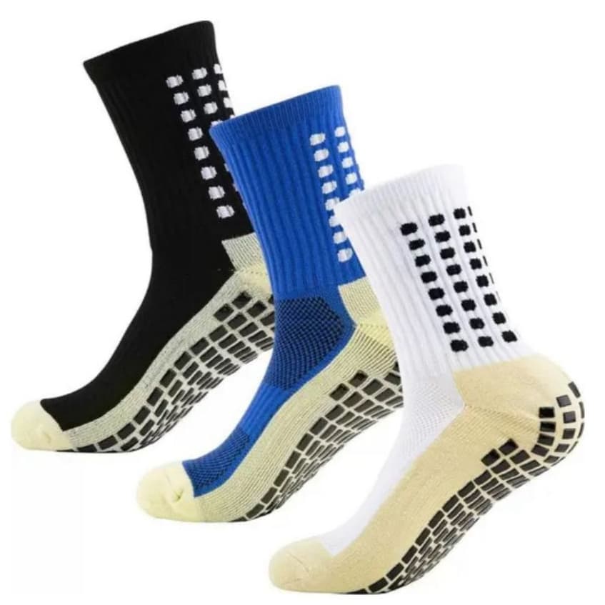 Kit 6 Pares Meias Esportivas Futebol Antiderrapante 100% Algodão