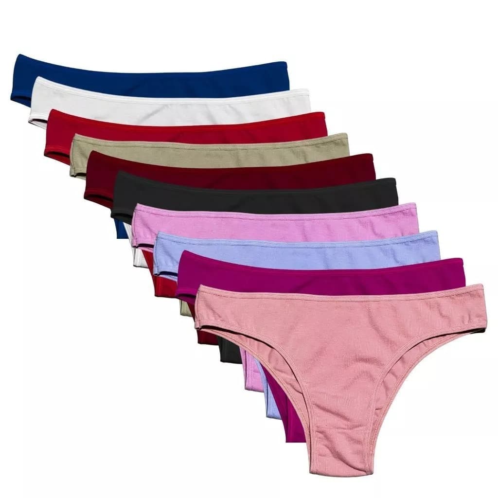 Kit 10 Calcinhas Feminina Algodao Adulto Microfibra Conforto Calcinha Tanga