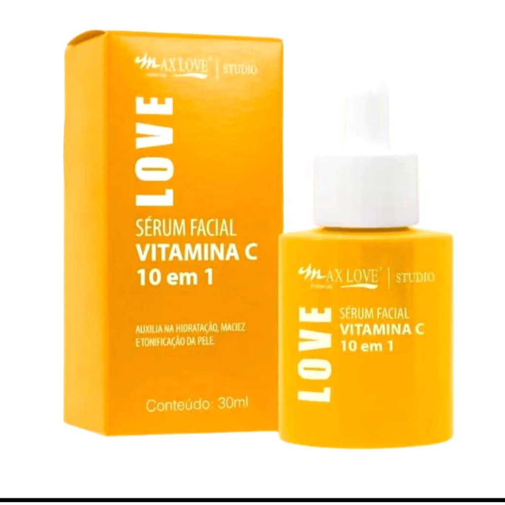 Serum hidratante facial Vitamina C Max Love antioxidante todo tipo pele skin care dia/noite 30m