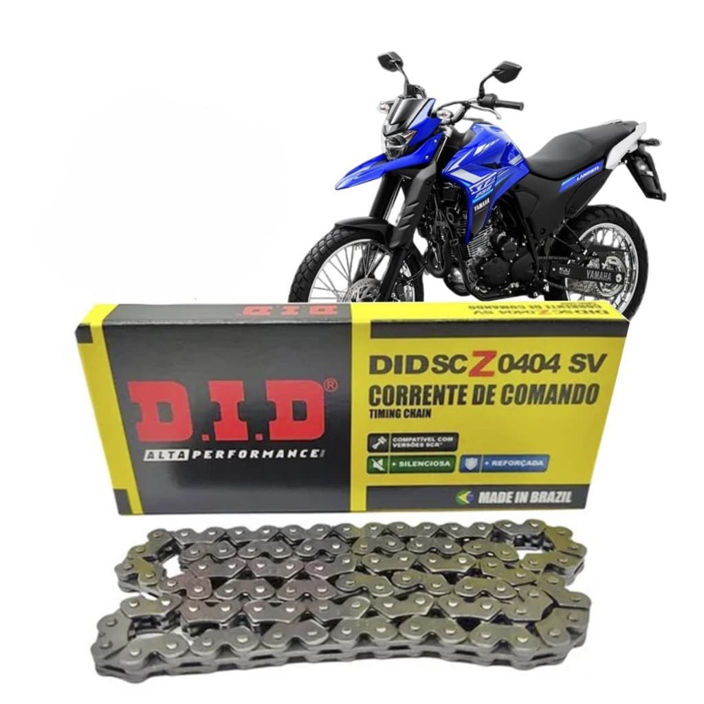 CORRENTE DE COMANDO DID ORIGINAL 96L SCHS0404SV FAZER 150 CROSSER XTZ 150 FACTOR 150 ALTA DURABILIDADE MOTOR FIRME PERFO