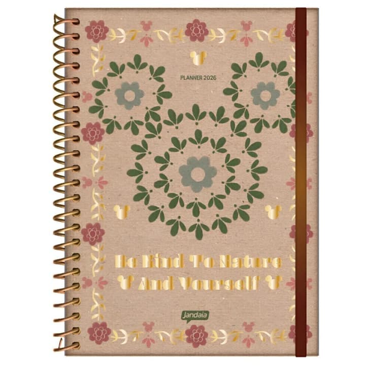 Planner Espiral Colegial Mickey Florall Kraft 2026
