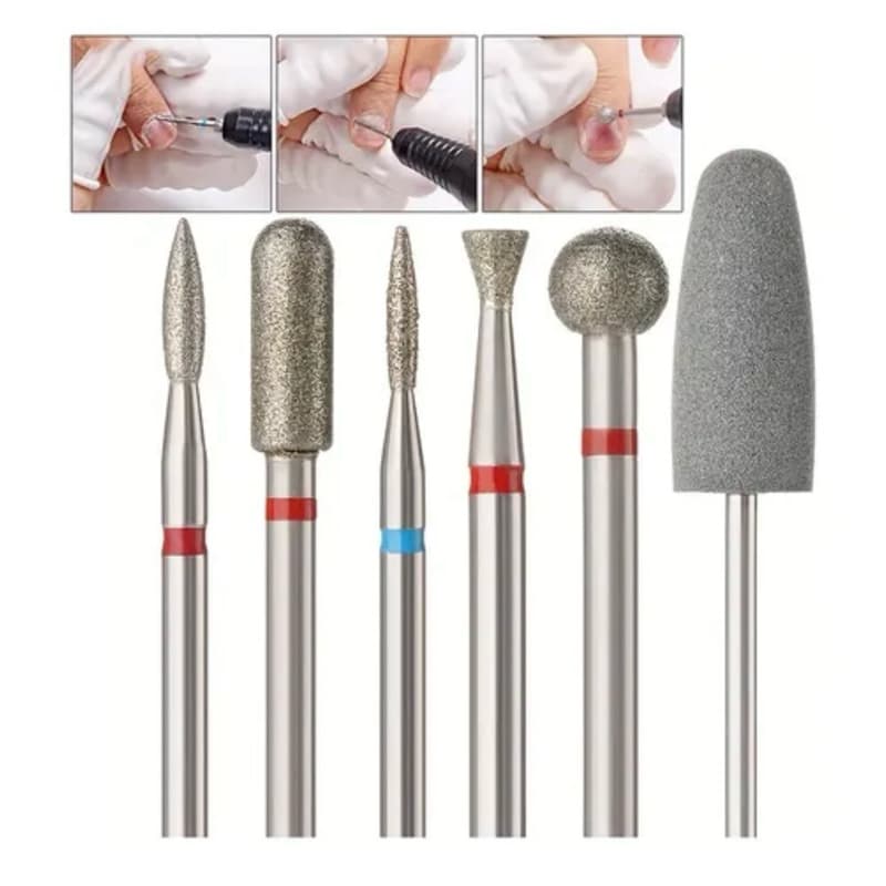 kit c 6 Brocas para motor de unha Nail art