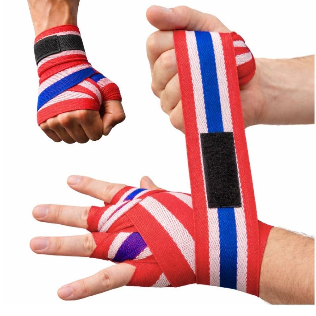 PAR DE BANDAGEM ALGODÃO LUTA MUAY THAI BOXE ATADURA 3 METROS ESTILO TAILANDESA PUNHO