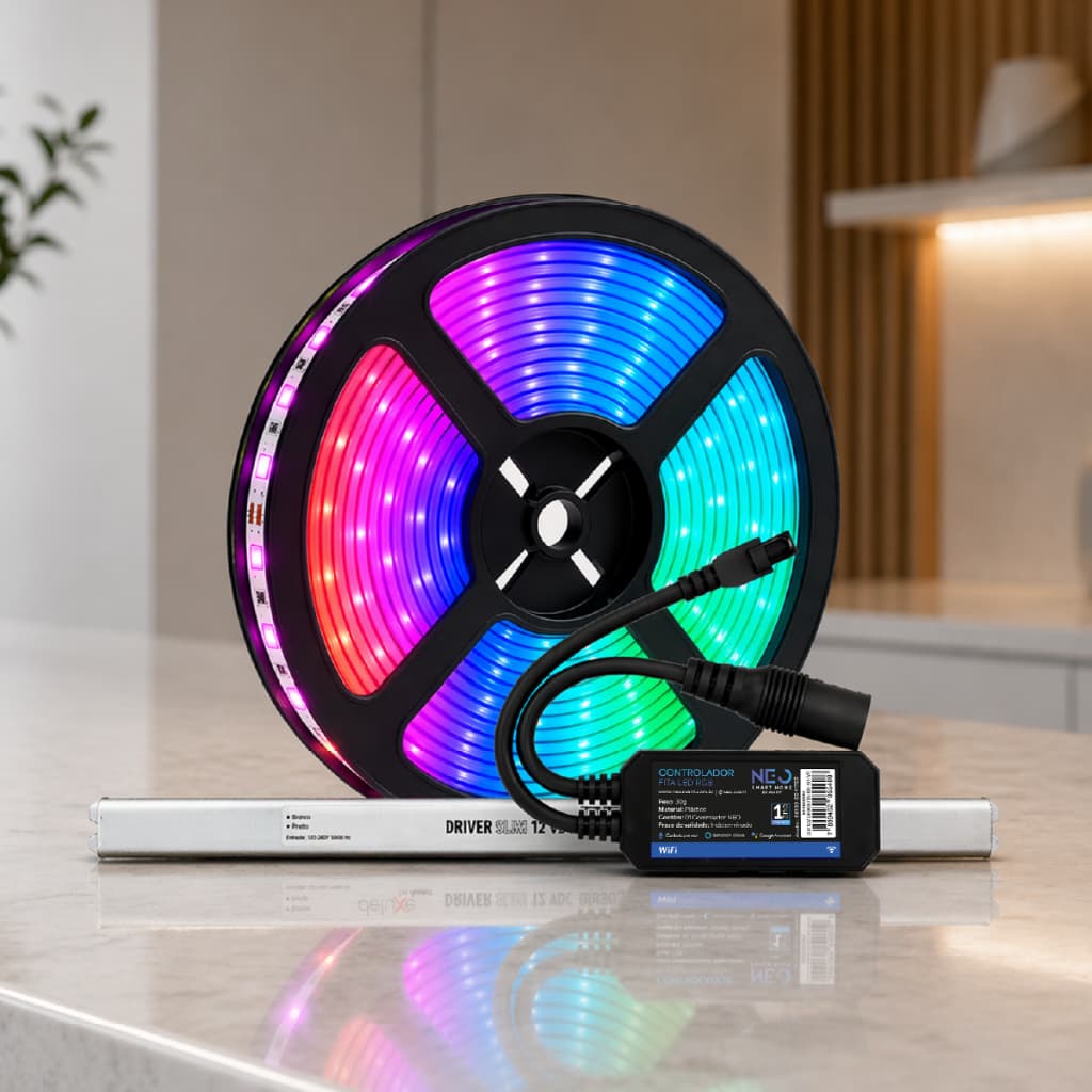 Fita Led Inteligente Wi-fi 2.4 GHz 10w 5 Metros Branco Quente, Neutro, frio ou RGB Colorido 12v Neo Avant
