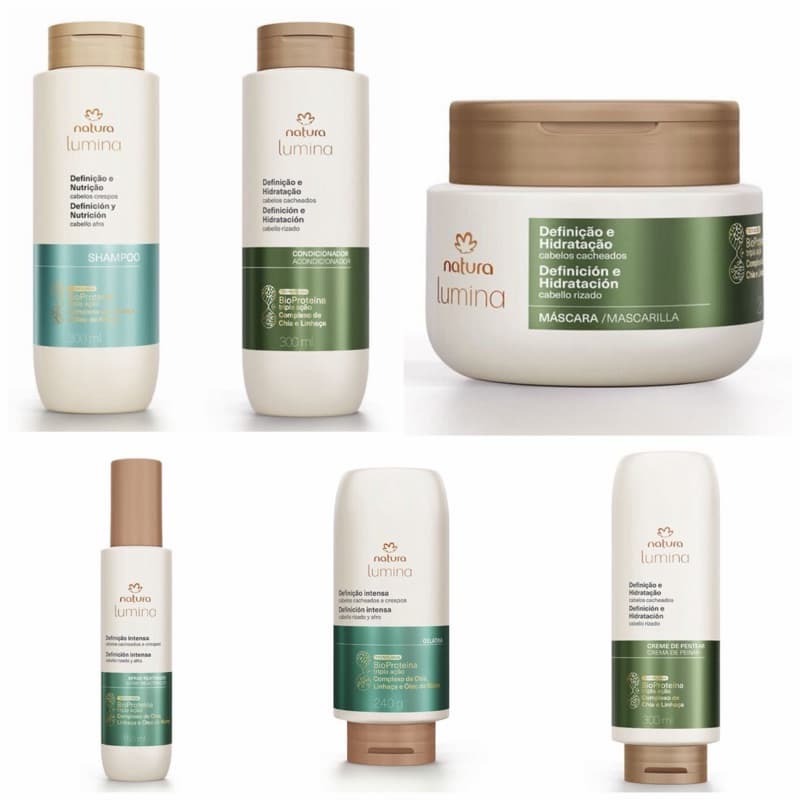 Linha Lumina Definição e Hidratação de Cabelos Cacheados - Natura - Shampoo Cabelos Crespos e demais itens Cacheados