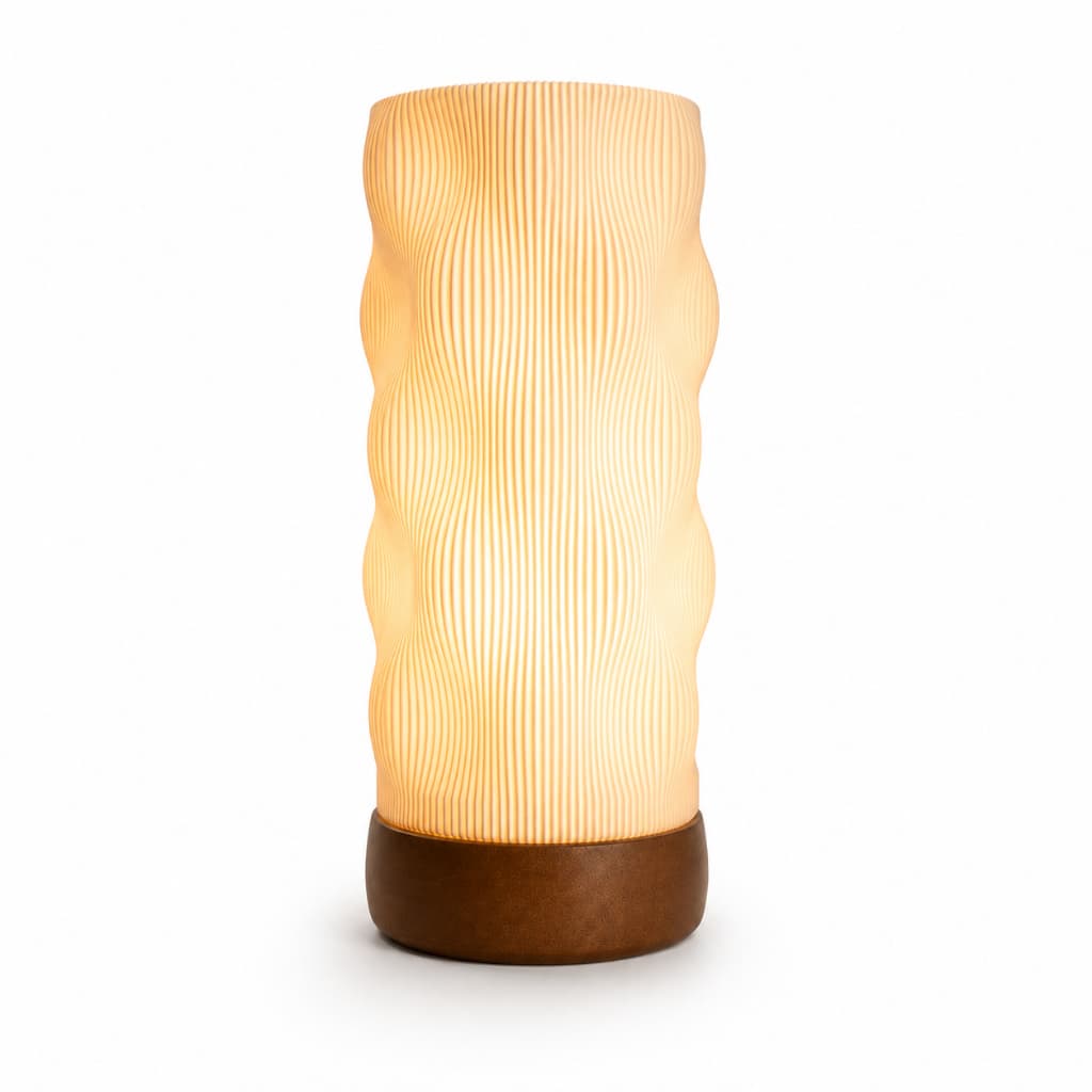 Luminária Abajur Wave LED Moderna Decorativa Para Quarto Luz Quente Aconchegante Quarto Sala Design