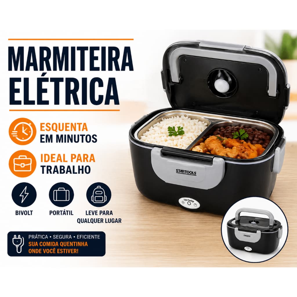 Marmiteira Elétrica Bivolt Portátil – Aquece Rápido | Ideal para Trabalho