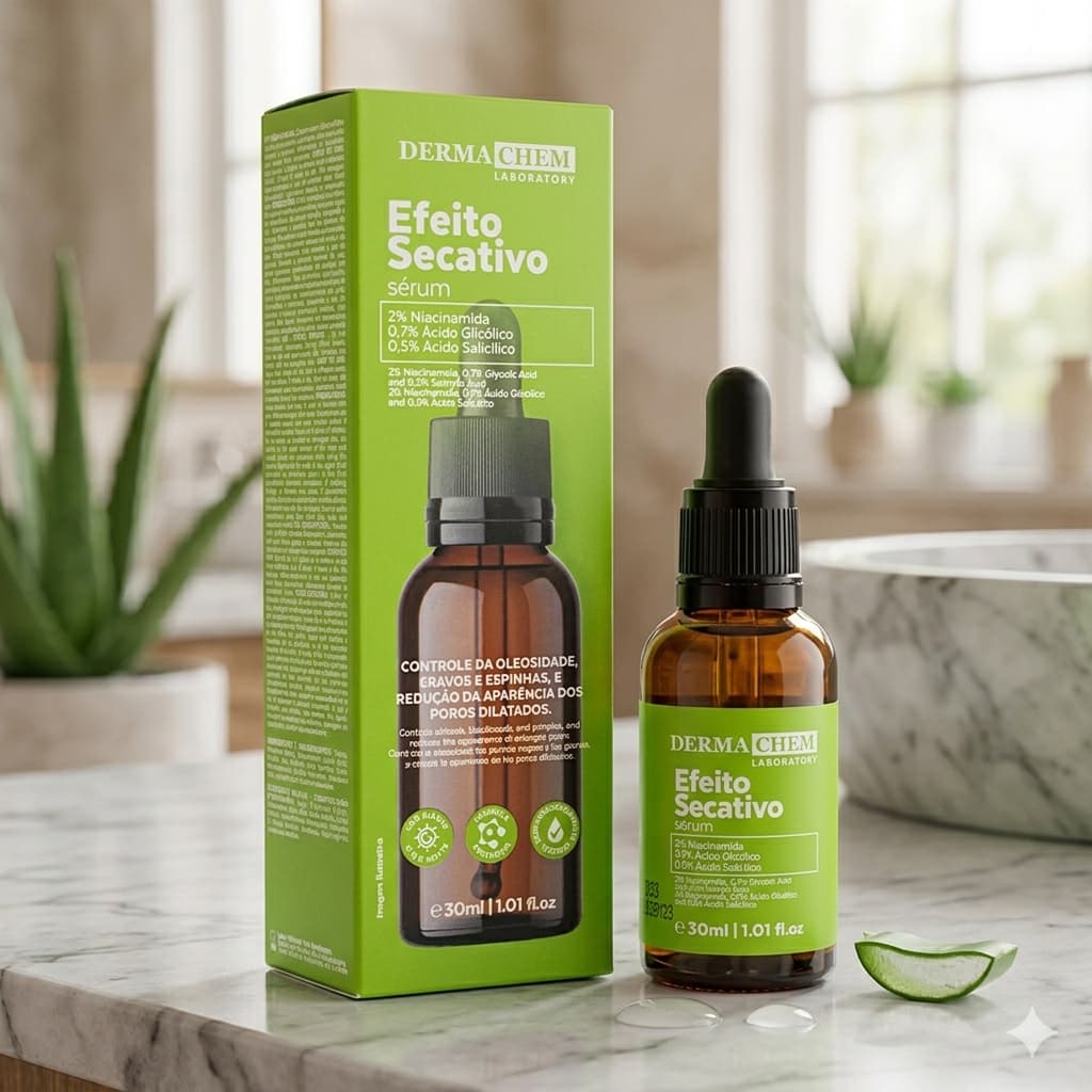 Sérum Anti Acne com Niacinamida Ácido Salicílico Controla Oleosidade e Espinhas efeito secativo